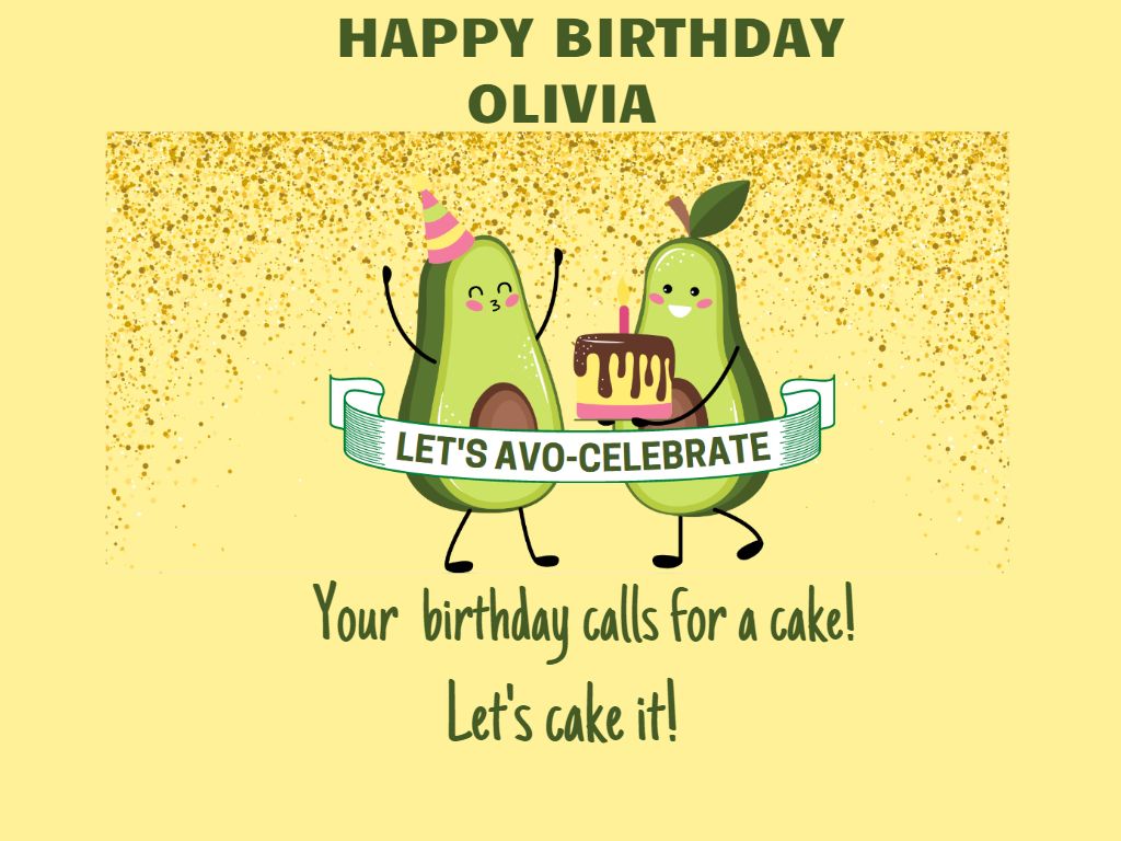 Happy Birthday with avocado